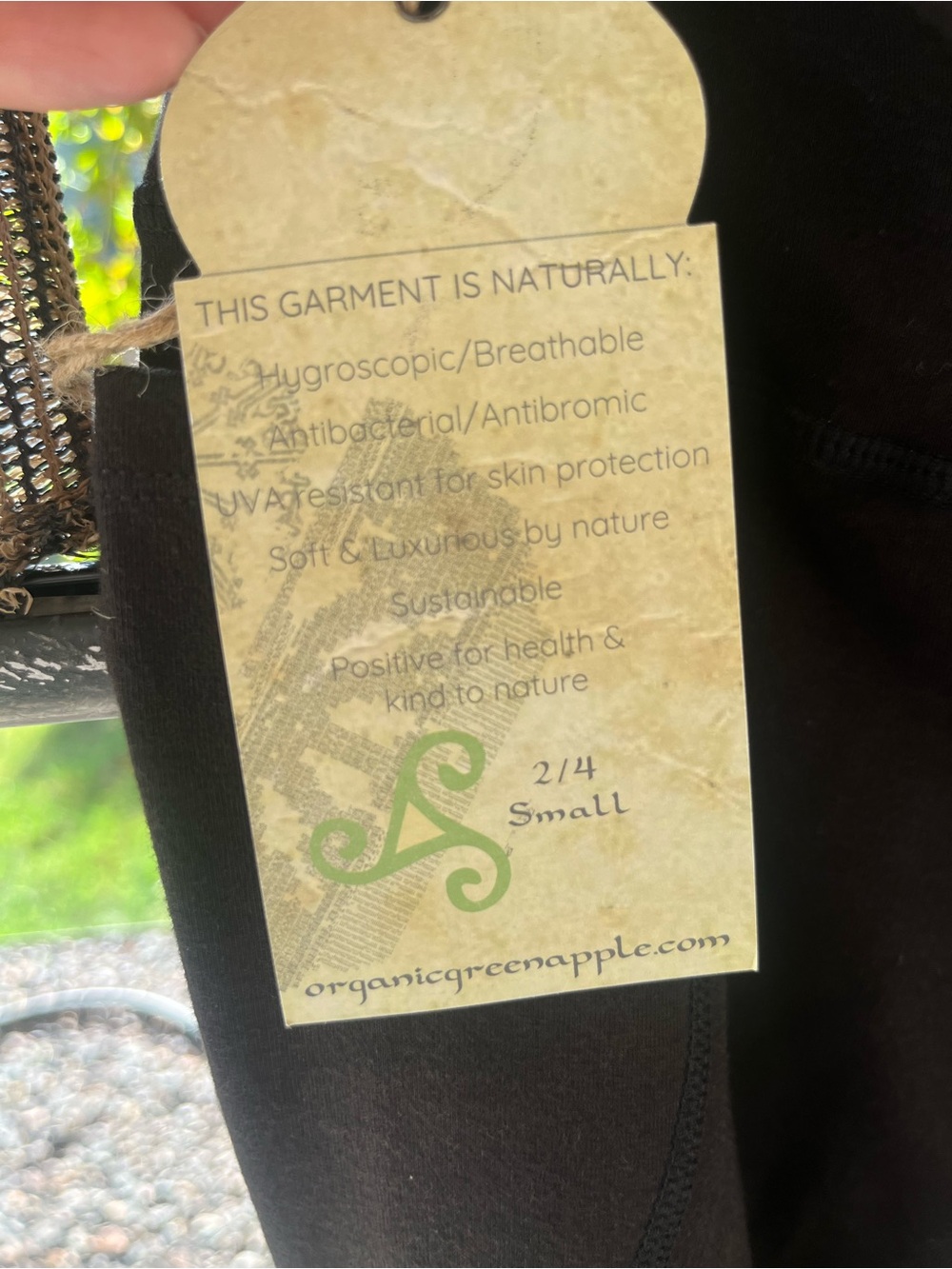 Green Apple Active Organic Cotton Bamboo Pocket Flare Legging Black Small NWT - Picture 4 of 6